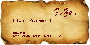 Flohr Zsigmond névjegykártya